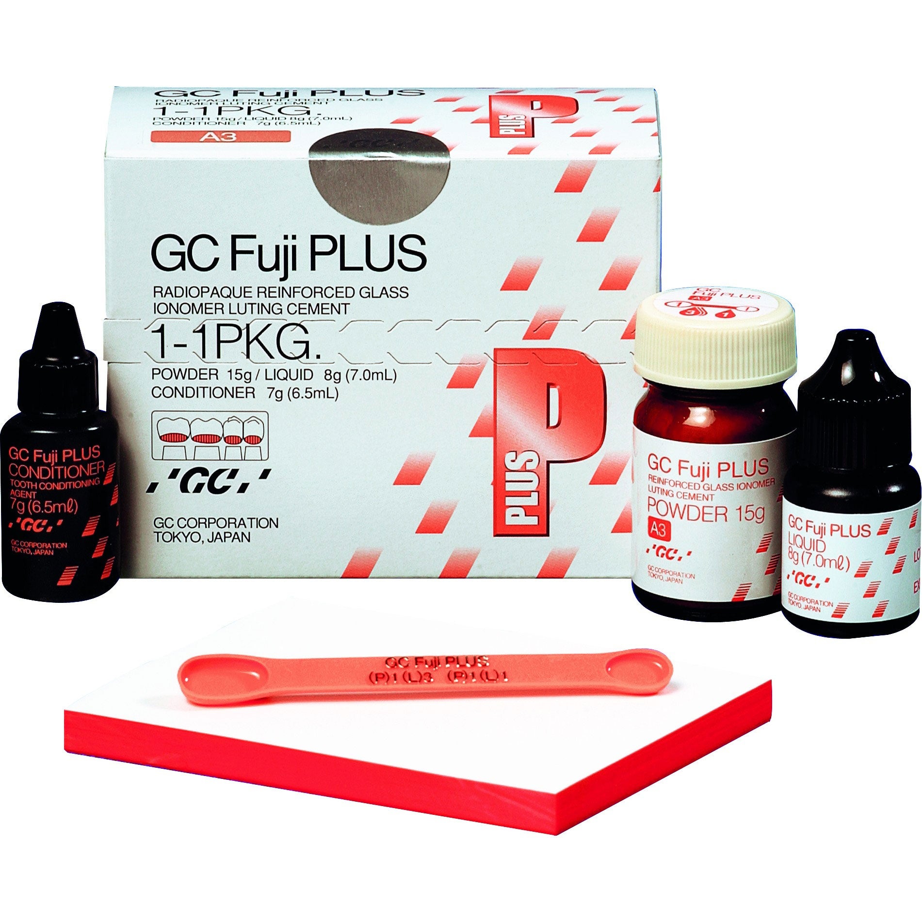 GC 431011 Fuji PLUS Reinforced Glass Ionomer Luting Cement 1:1:1 Package GC 431011 Fuji PLUS Reinforced Glass Ionomer Luting Cement 1:1:1 Package
